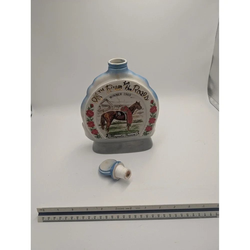 Vintage 96th Kentucky Derby Whiskey Decanter Majestic Prince 1969 Winner Stopper